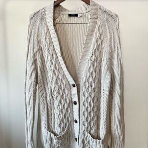 BDG Light Beige Cable Knit Cardigan
